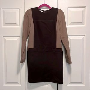 Gorgeous Brown/Tan Long Sleeve Dress (size 2)